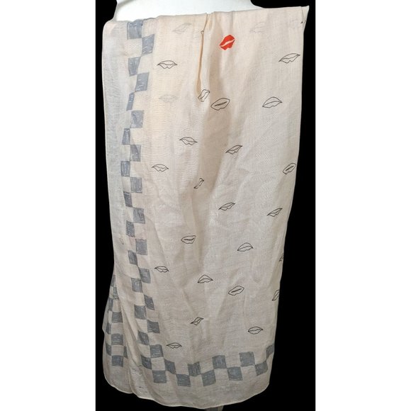 Rag & Bone Checkerboard Lip Print Shawl/Scarf - Picture 1 of 12